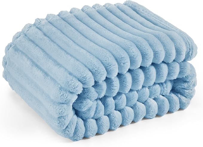 Bedsure GentleSoft Blue Twin XL Blanket for Bed - Cozy Soft Blankets for Women, Cute Small Fleece Throws for Girls, Birthday Gifts for Women Decor Gifts, Light Blue, 66x90 Inches