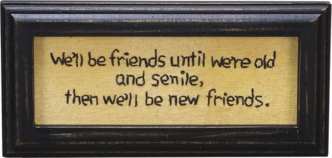 Primitives by Kathy 20668 Stitch Art Wall Décor, 8 x 3.75 x .75-inches, Old and Senile