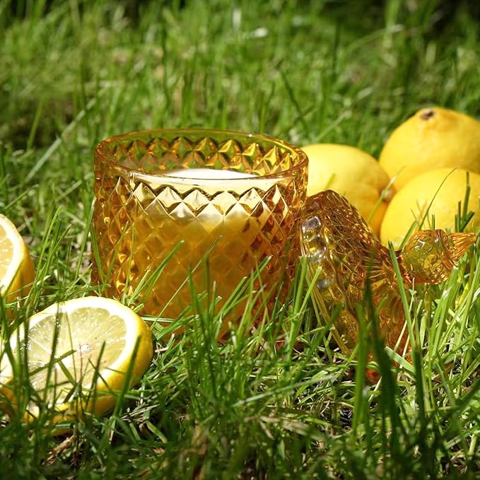 Lemon Vanilla Scented Candles, Citrus Large Jar Candle for Home Scented, Gifts for Women Men, Aromatherapy Candle, Natural Soy Wax Scented Candle for Relaxing & Calming,Home Fragrance Decor