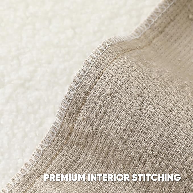 HAUSSY Set of 2 24x24 Decorative Throw Pillow Covers, Soft Cozy European Pillow Shams Textured Boucle, Home Decor for Couch Bed Living Room, Oatmeal
