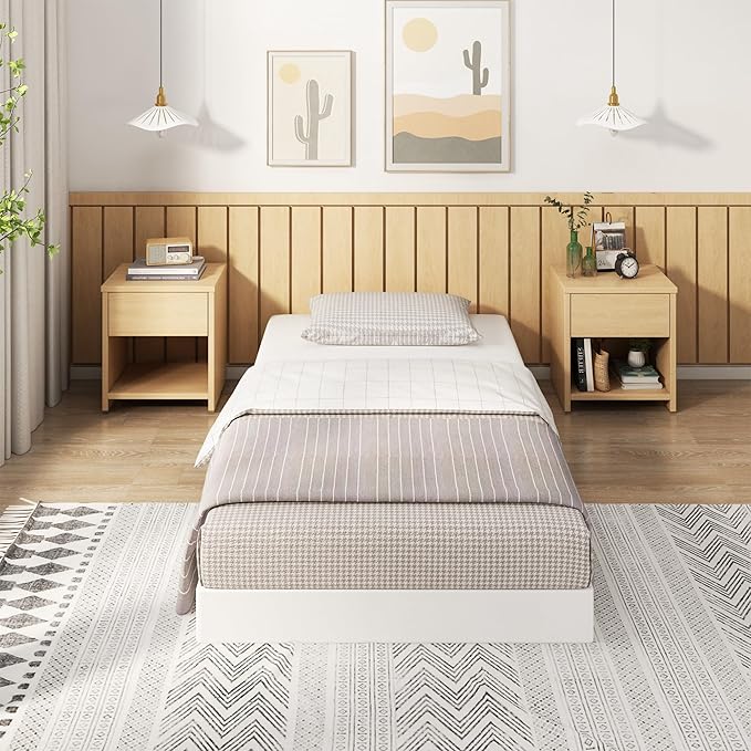 EMODA 5 Inch Twin Box Spring Bed Base, 1500 LBS Heavy Duty Metal Mattress Foundation with Fabric Cover, Easy Assembly