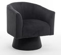 Swivel Accent Chair, Modern 360° Barrel Chair, Corduroy Upholstered Single Sofa for Living Room, Bedroom(Black)