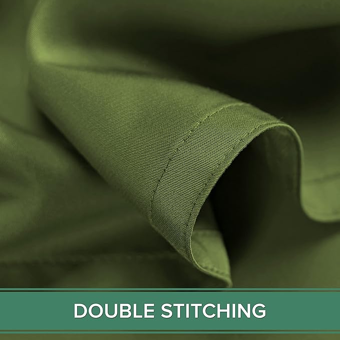 Queen Sheets by Pure Bamboo, Genuine 100% Organic Viscose Derived from Bamboo Bed Sheet Set, Luxuriously Soft & Cooling, Double Stitching, Lifetime Quality Promise (Queen, Pesto)