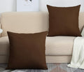 TangDepot Handmade Decorative Solid 100% Cotton Canvas Throw Pillow Covers/Cushion Covers, 45 Colors Available - (16" x16" , Coffee, 2 Count (Pack of 1))