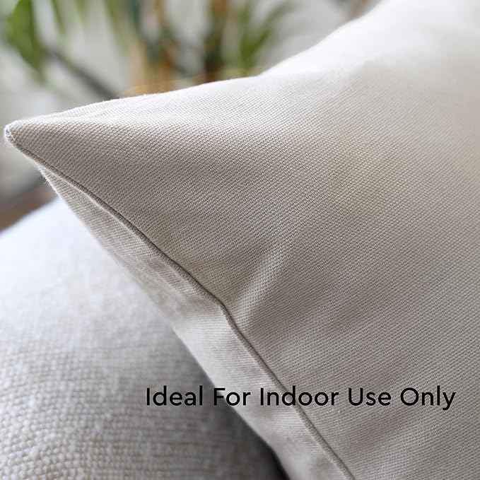 Encasa XO Throw Pillow Covers 20x20 in Set of 2 Light Grey | No Inserts | Cotton Pillow Covers for Living Room, Bed, Sofa, Couch | Decorative Cushion Covers with Improved Zippers