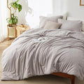 Bedsure King Size Comforter Set - Taupe Soft Bedding for All Seasons, Cationic Dyed Bed Set, 3 Pieces, 1 King Size Comforter (104"x90") and 2 Pillow Shams (20"x36"+2")