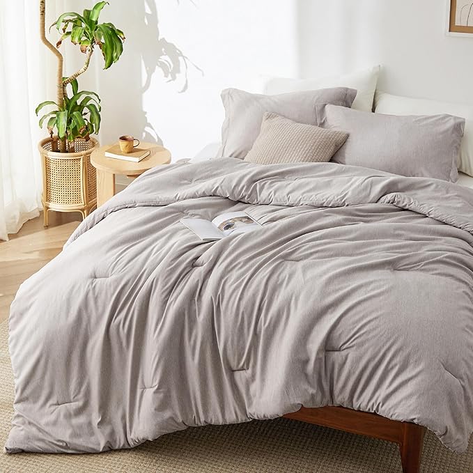 Bedsure King Size Comforter Set - Taupe Soft Bedding for All Seasons, Cationic Dyed Bed Set, 3 Pieces, 1 King Size Comforter (104"x90") and 2 Pillow Shams (20"x36"+2")