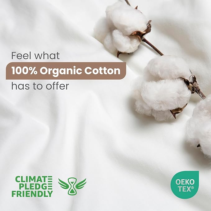 EcoPure Martex Comfort Wash 3-Piece Solid Full/Queen Comforter Set – 100% Organic Cotton - All-Season - Breathable & Lightweight – Easy Care - White