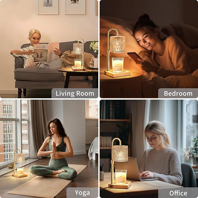 Candle Warmer Lamp with Timer Dimmer Adjustable Height, Lamp Candle Warmer for Jar Candles, Home Decor, for Women Birthday