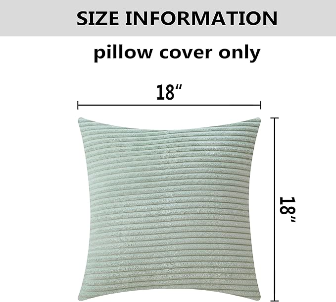 Home Brilliant Decorative Spring Pillow Covers for Couch Sage Green Throw Pillow Covers 45x45 Set of 2 18 x 18 Pillow Cover Sofa Bench Decor, 18x18 inch, Mint