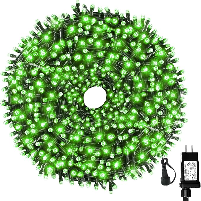 Upgraded 105FT 300LEDs Christmas Lights Outdoor Indoor String Lights 8 Modes Memory Function for Christmas Tree Party Decoration (Green)