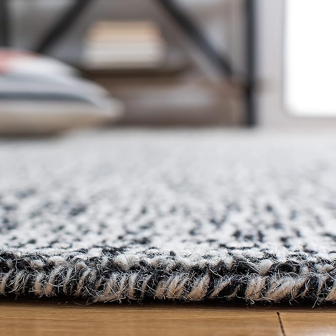 SAFAVIEH Abstract Collection Accent Rug - 2' x 3', Black & Ivory, Handmade Wool, Ideal for High Traffic Areas in Entryway, Living Room, Bedroom (ABT468Z)