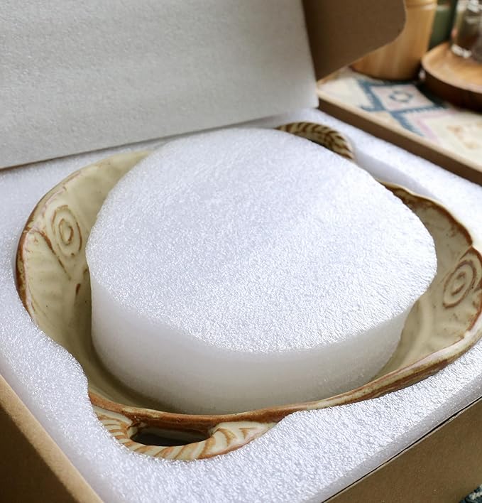 Free-Form Edge Ceramic Bowl with Handles, Size Small, Retro Distressed Style Glazed for Fruit Bowl,Salad Bowl,Table Centerpiece Decor
