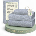 LANE LINEN 100% Organic Cotton Twin Sheets Set - 3 PC Bedding Sheets & Pillowcases - Breathable & Cooling Bed Sheets - Deep Pocket up to 15", Sheets for Twin Size Bed: Polka Dot (Blue)