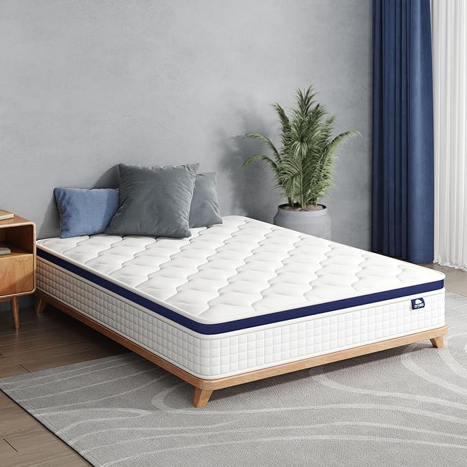 Full Mattress 13 Inch - Hybrid Mattress Bed in a Box, Medium Firm Support, Pressure & Pain Relief for All Sleepers, CertiPUR-US Certified, Fiberglass-free, Reinforced Edge Support, Motion Isolation