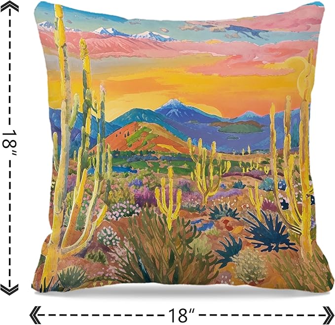 Nogrit Western Pillow Covers - Southwestern Throw Pillows, Desert Decor Vintage Western Decor, 18x18