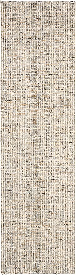 SAFAVIEH Abstract Collection Runner Rug - 2'3" x 8', Gold & Blue, Handmade Wool, Ideal for High Traffic Areas in Living Room, Bedroom (ABT468D)