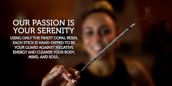 Authentic 100% White Copal Incense Sticks - Thick, Natural Mayan Resin for Spiritual Practices, Meditation, Yoga, Cleansing, Relaxation - Smooth Burning, Long Lasting, Handmade in Mexico - 120 Sticks