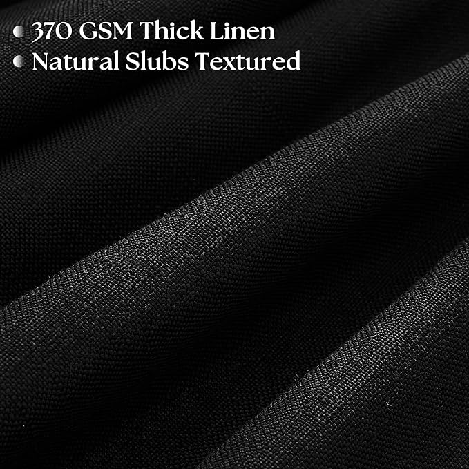 Black Linen Pinch Pleated Curtains 108 Inches Long for Living Room Pleated Drapes Hooks Back Tab Thick Linen Textured Boho Farmhouse Country Extra Long 108 Inch Curtain for Dining Bedroom 1 Panel