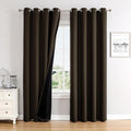 ChrisDowa 100% Blackout Curtains 102 inch Long for Bedroom with Black Liner, 2 Thick Layers Total Blackout Thermal Insulated Grommet Window Curtains 2 Panels Set (Brown, 52 x 102 Inch)