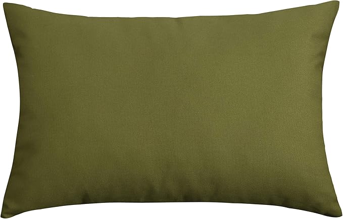 TangDepot Handmade Decorative Solid 100% Cotton Canvas Throw Pillow Covers/Pillow Shams, (12"x20", Olive Green)
