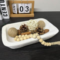 Wooden Dough Bowl Decor, Bread Bowl Home Decor, Handmade (10 * 6 * 2 inch white)