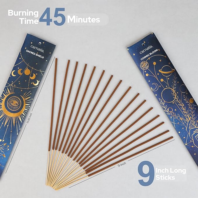 Carnatia Starry Spell Incense Sticks – Set of 6 Mystical Scents, 120 Premium Sticks for Creativity, Focus, Manifestation & Meditation | Natural, Slow-Burning for Spiritual Rituals & Self-Care!