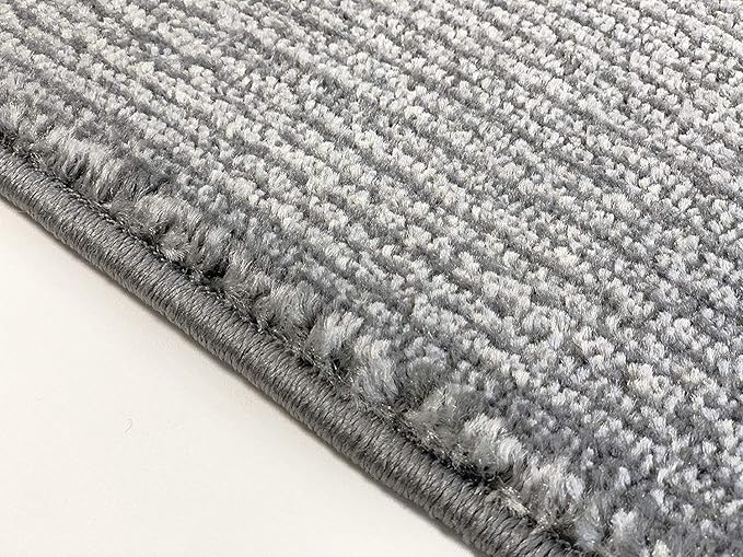 Custom Length Cut to Size Wide Width Carpet Runner Rug for Hallways, Skid Resistant Latex Rubber Backed, 31 inch Wide X Customized Length, Stripe Grey, 31 inch X 20 feet