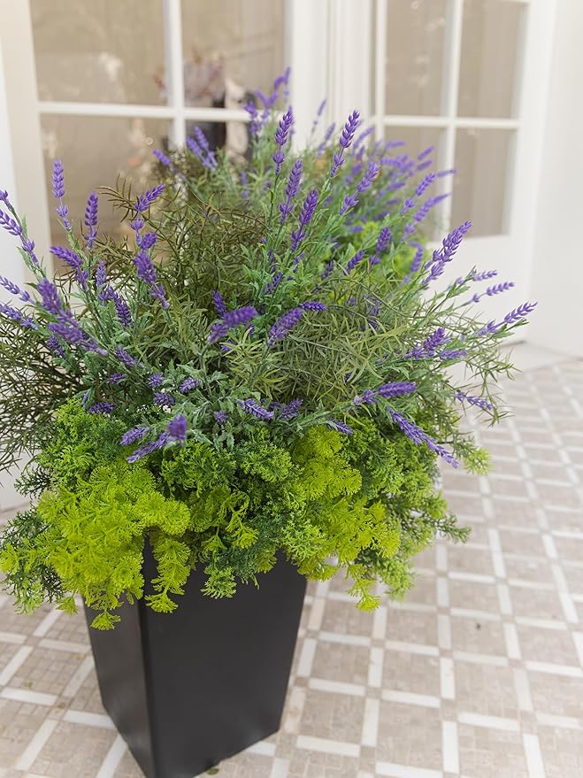PARTY JOY 17 Bunches Fake Plants Outdoor, Fake Bushes UV Resistant Artificial Flowers Greenery Shrubs Faux Greenery for Outdoor Garden Patio Front Porch Yard Decor