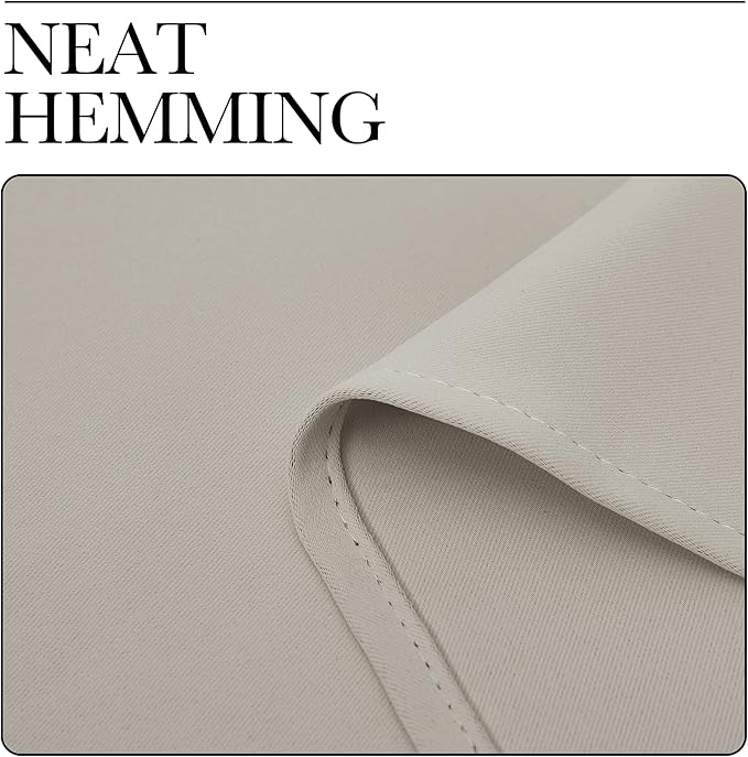 NICETOWN Room Darkening Draperies Window Curtain Panels, Thermal Insulated Grommet Room Darkening Curtains for Bedroom (Natural, 2 Panels, W34 x L54 -inch)