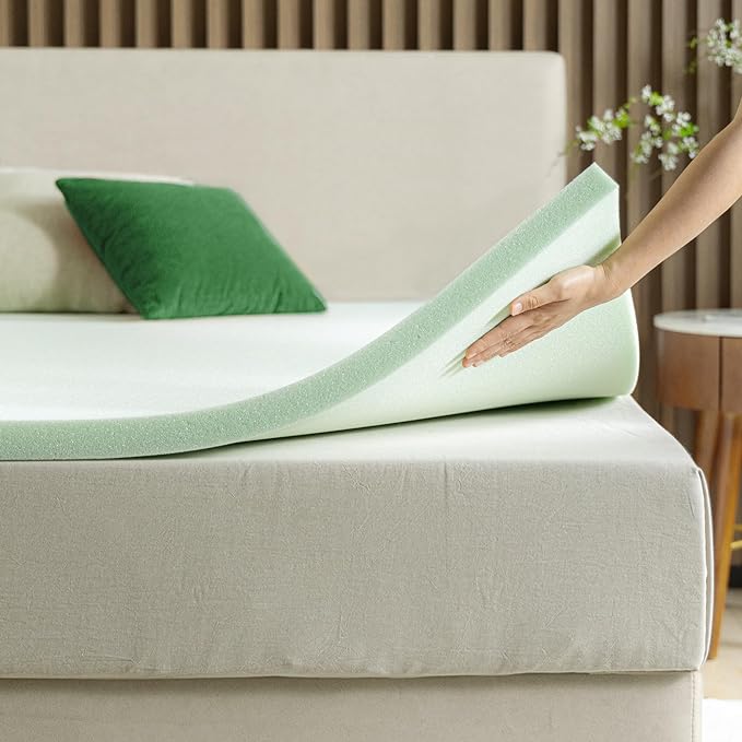 ZINUS 2 Inch Green Tea Memory Foam Mattress Topper, Smaller, More Convenient WonderBox Packaging, Pressure-Relieving Layers, CertiPUR-US Certified, Full