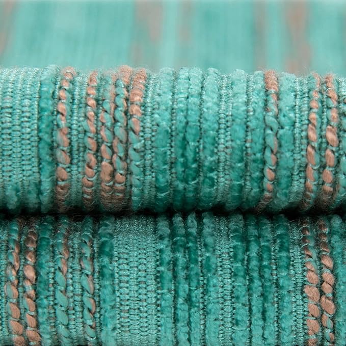 Yeiotsy Decorative Pillow Covers Teal, Pack of 2, Modern Striped Throw Pillow Cases Geometric Cushion Covers (Teal, 18 X 18 Inches)