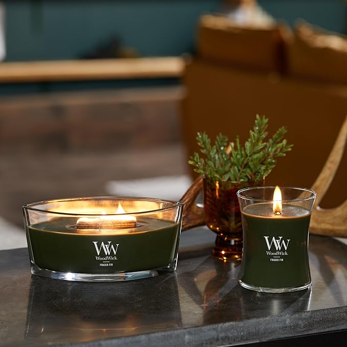 Woodwick Ellipse Scented Candle Frasier Fir Scented Up to 50 Hours Burn Time Great for Any Home Decoration or Holiday Gift Ideas 16oz
