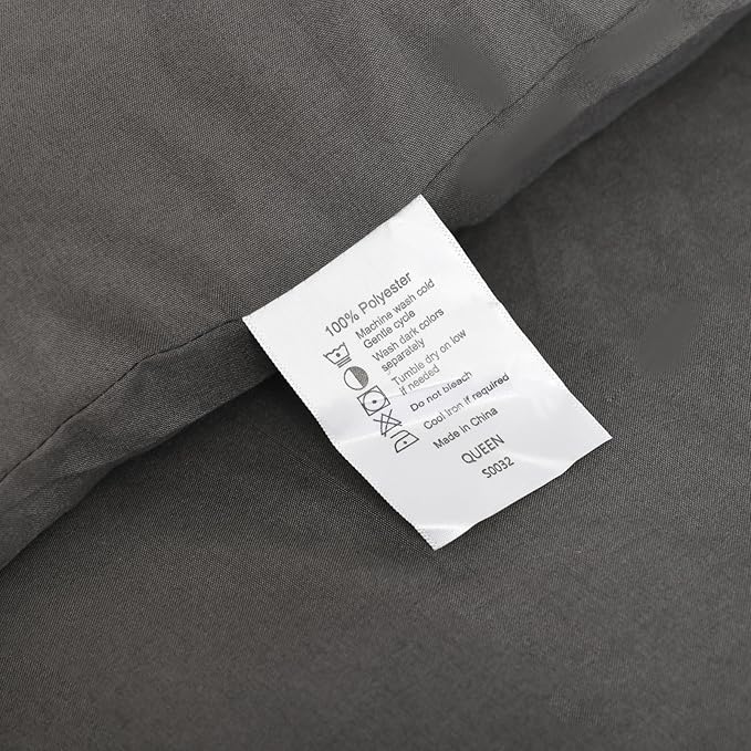 ROSGONIA King Size Comforter Set Charcoal Grey, 3pcs (1 Dark Gray Comforter & 2 Pillowcases), All Season Bedding Lightweight Bedspread Blanket Quilt