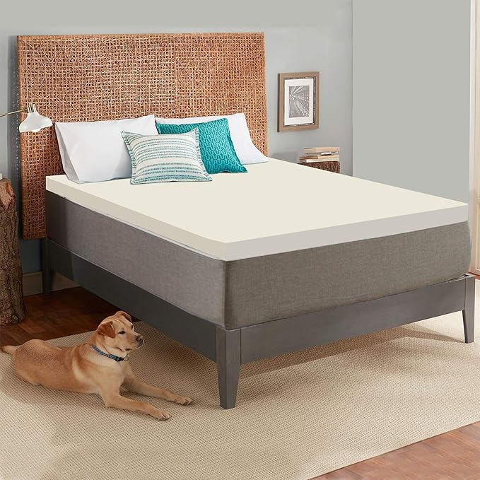 Mayton Soft 2-inch Foam Mattress Topper with Optimum Body Support | Comfortable and Breathable Bed Toppers for Mattress with Orthopedic Benefits, Helps Relieve Luber and Back Pain, Full, White