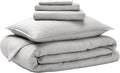 Bare Home Bed-in-A-Bag 5 Piece Comforter & Sheet Set - Twin XL - Goose Down Alternative - Ultra-Soft 1800 Premium Bedding Set - Cationic (Twin XL, Heathered Pewter)