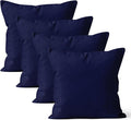 Encasa XO Throw Pillow Covers 24x24 in Set of 4 Scotch Blue | No Inserts | Cotton Pillow Covers for Living Room, Bed, Sofa, Couch | Decorative Cushion Covers with Improved Zipper