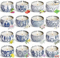 Set of 16 Small Scented Candles,Blue and White Aroma Naturals Candles,2.5 OZ Soy Wax Travel Tin Jar Candles,Appropriate Gifts for Mom,Christmas, Birthday, Thanksgiving.