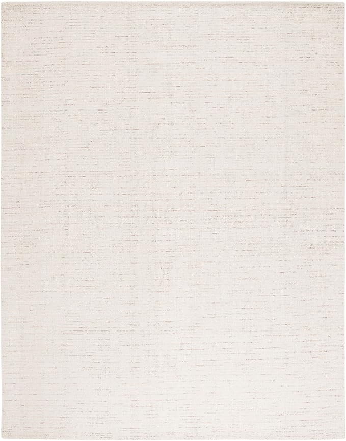SAFAVIEH Abstract Collection Area Rug - 10' x 14', Ivory & Brown, Handmade Wool, Ideal for High Traffic Areas in Living Room, Bedroom (ABT468T)