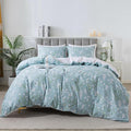 HoneiLife Wildflower Duvet Cover Queen - 100% Cotton Comforter Cover Sets, Floral Duvet Cover Sets 3-PC, Floral Bedlinen Set with Zipper Closure & Corner Ties