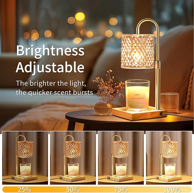 Candle Warmer Lamp with Timer Dimmer Adjustable Height, Lamp Candle Warmer for Jar Candles, Home Decor, for Women Birthday