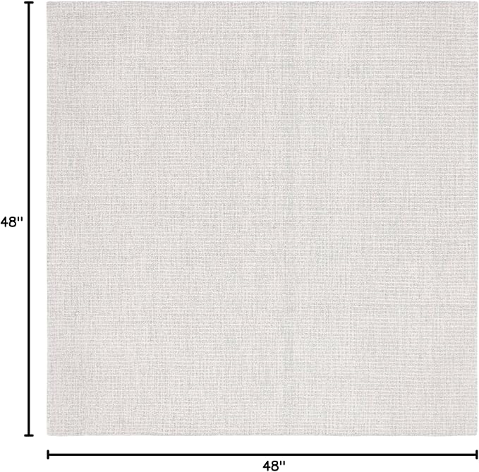 SAFAVIEH Abstract Collection Accent Rug - 4' Square, Light Grey & Ivory, Handmade Wool, Ideal for Living Room, Bedroom, Dining Room (ABT468F-4SQ)