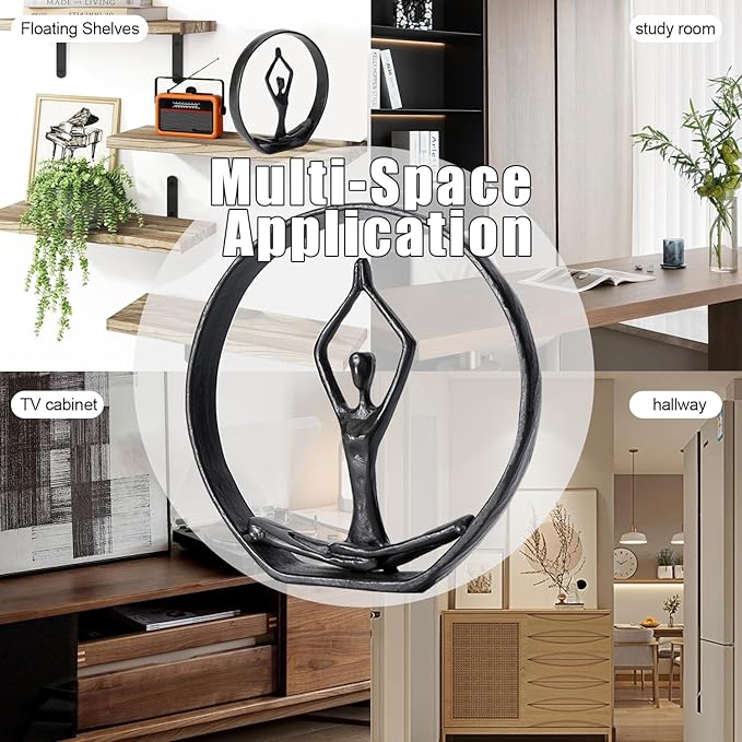 Yoga Statues for Home Decor - Yoga Figurines Decorations, Best Gifts for Yoga, Yoga Gifts for Women, Cast Iron Art Shelf Decor Accents