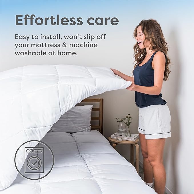 HOSPITOLOGY PRODUCTS Hypoallergenic Mattress Cover- Overstuffed - Deep Pocket - Goose Down Alternative Pillow Top Mattress Topper Twin - 39" W x 75" L