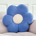 Flower Pillow, Cute Daisy Decorative Pillow for Bed, Soft Home Decor Floor Seating Cushion (Blue, 14.9 Inches)