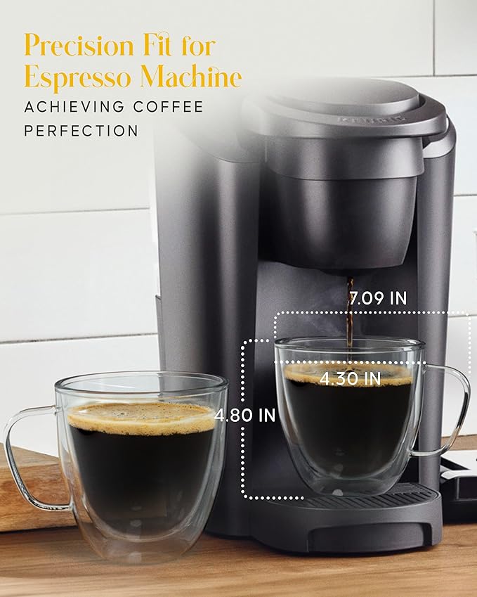 Kitchables Double Walled Glass Coffee Mugs Set of 2, 20oz Insulated Glass Coffee Mugs for Cappuccino, Latte, Tea, Espresso - Latte cup - Tazas Para Cafe
