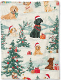 Cute Christmas Dog Blanket - Festive Labrador Puppy Santa Hat Fleece Throw,Gifts for Kids Adult, Soft & Warm,Lightweight, for Holiday Decor,Winter Celebration, and Room Home Accents 50x60in
