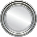 OVALCREST Round Beveled Wall Mirror for Home Decor - Philadelphia Style - Silver Leaf with Black Antique - 28x28 Outside Dimensions