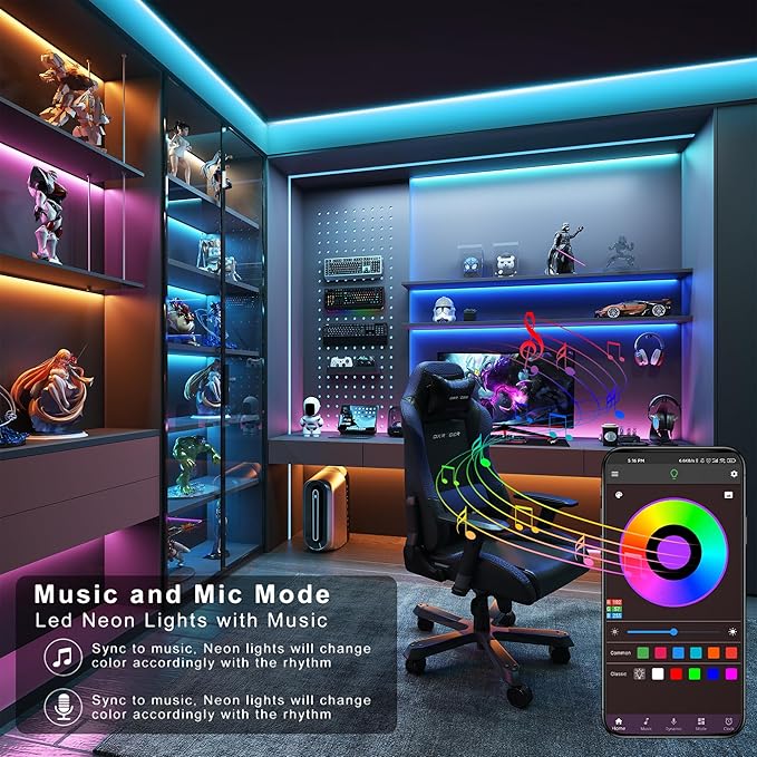 Led Lights for Bedroom 200ft Music Sync Color Changing Led Strip Lights with 60 Key Remote and App Control RGB Led Light Strip for Home Party Room Decoration (2 * 100ft)