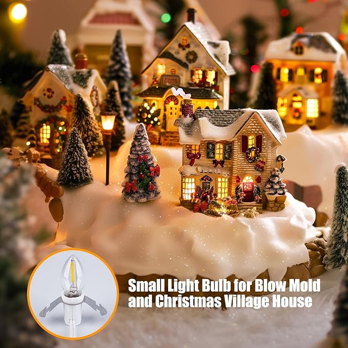 Brightown Accessory Cord with LED Bulb - 6ft Cord with On/Off Switch for Night Lights, Halloween Pumpkin, Blow Mold, Christmas Village House, Holiday Ceramic Trees, Craft Projects, 2 Pack
